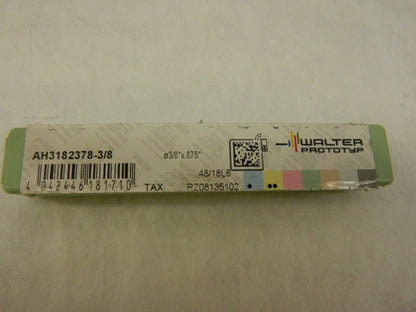Walter Corner Radius End Mill 3/8" Dia 7/8 LOC 0.015 Radius 4 Fl Carbide 55