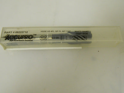 Accupro Spiral Flute Tap 1/2-20" H3 4 FL Nitride Coated Vanadium HSS 092227