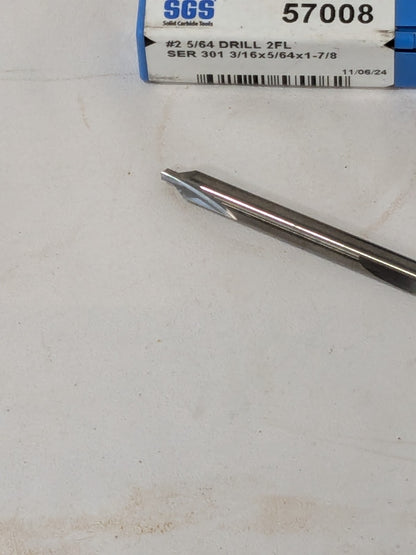 SGS Combo Drill & Countersink: #2, 3/16" Body Dia 57008