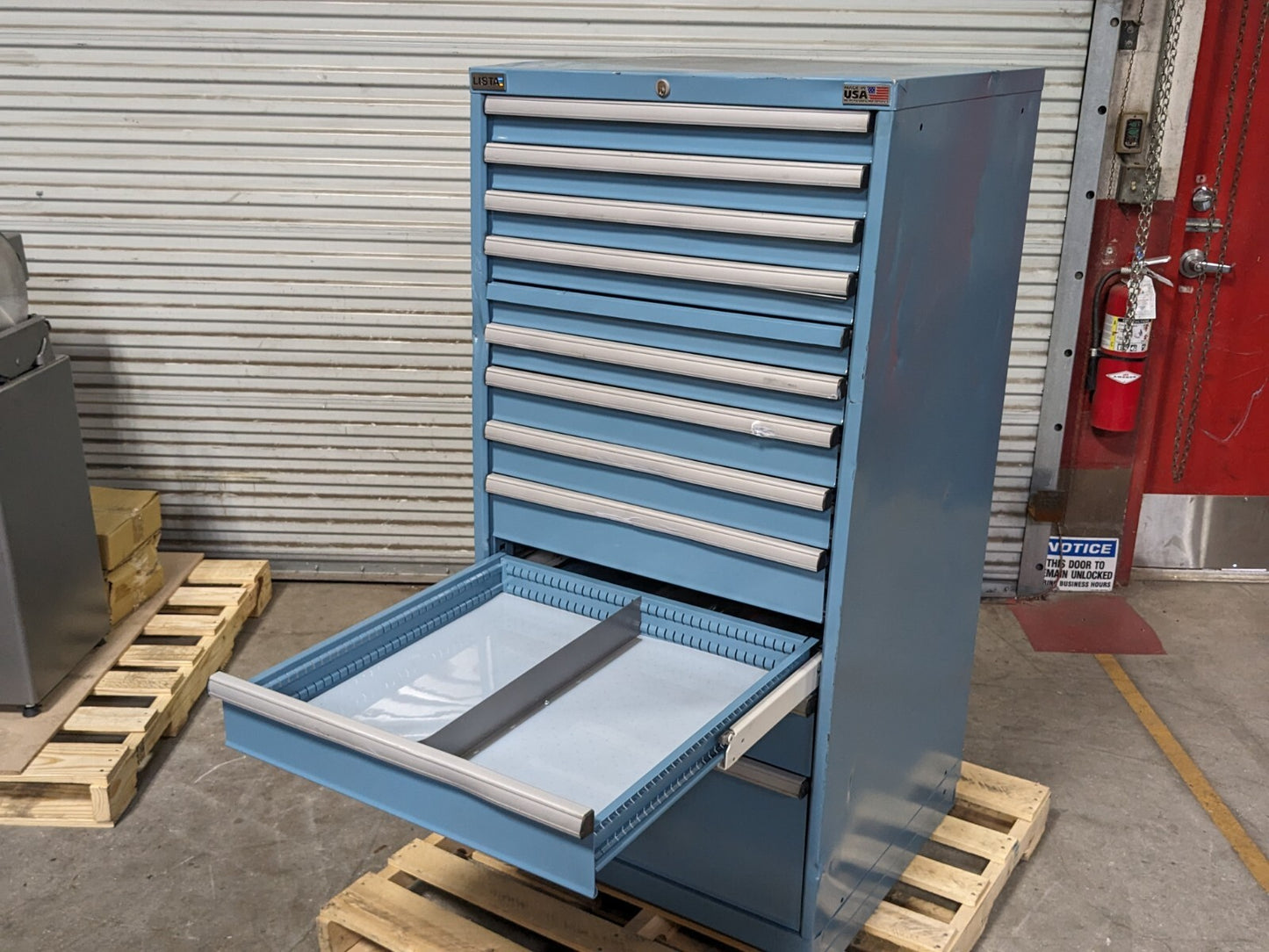 Lista 12 Drawer Modular Storage Cabinet 59 x 28 x 28 Steel Blue SCRATCH N DENT