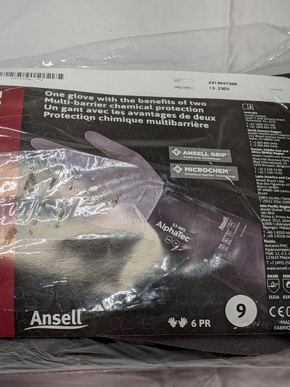 Ansell Chemical-Resistant Gloves Alphatec Size 9 Qty 6 Pairs 53-001/9
