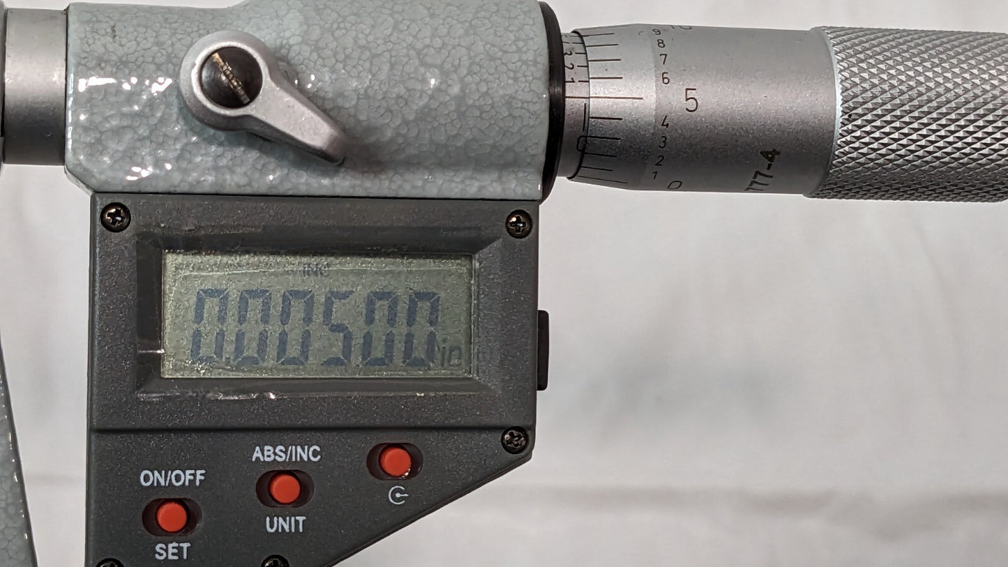SPI Digital Deep Throat Micrometer  0-1" Range X 6" Throat Depth 17-777-4