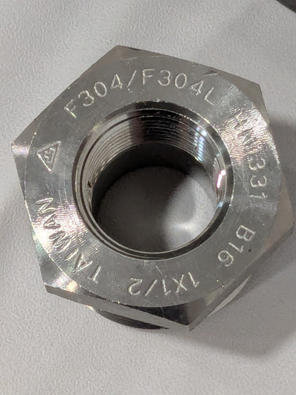 Merit Brass Pipe Bushing: 1 x 1/2", 304 & 304L Stainless Pack of 10 3414D-1608