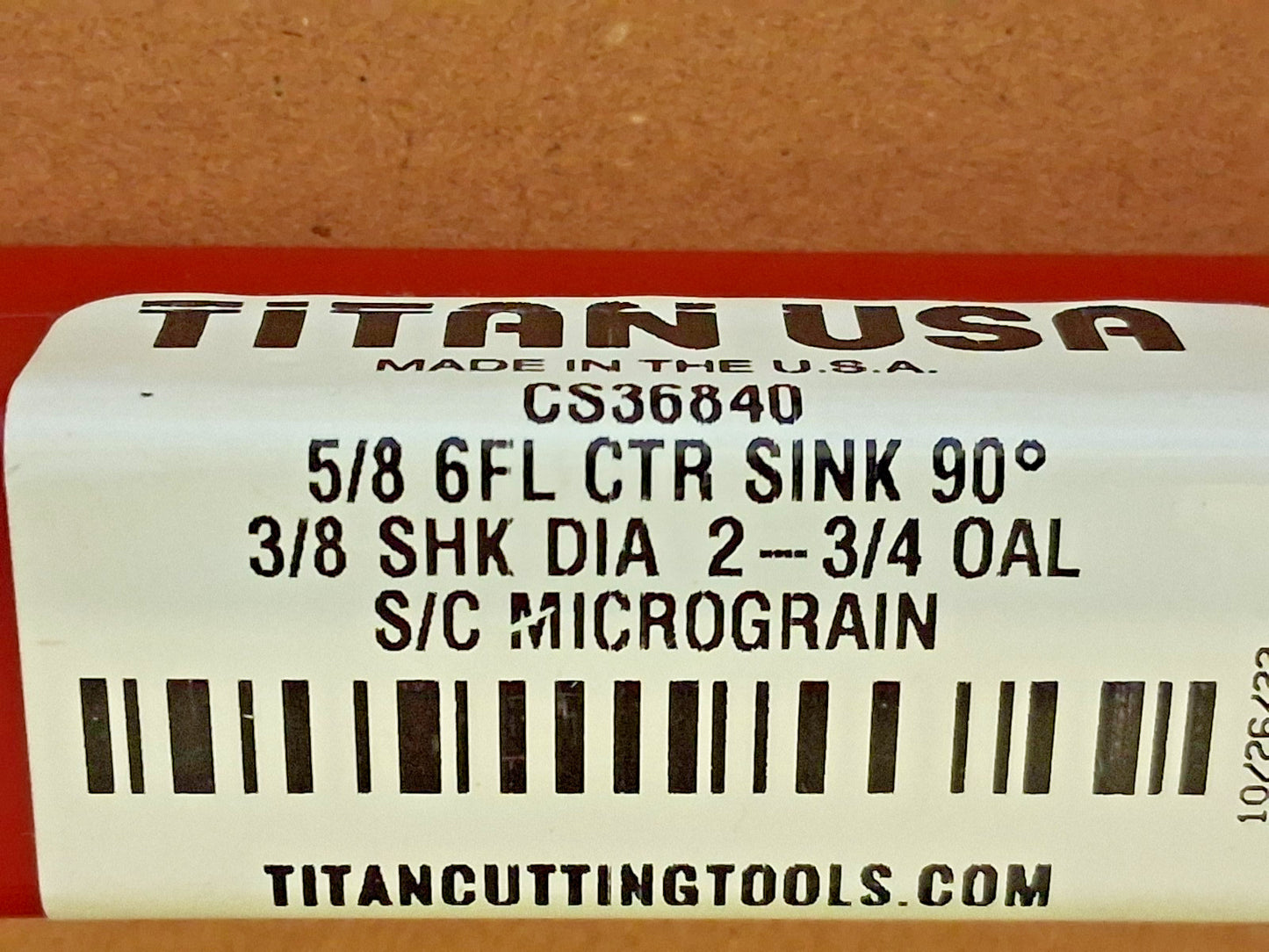 Titan Carbide Countersink 5/8" Head Dia 90.00 deg Included Angle 6FL CS36840