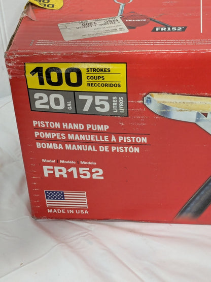 Fill-Rite 3/4" Outlet, Cast Aluminum Hand Operated Piston Pump FR152