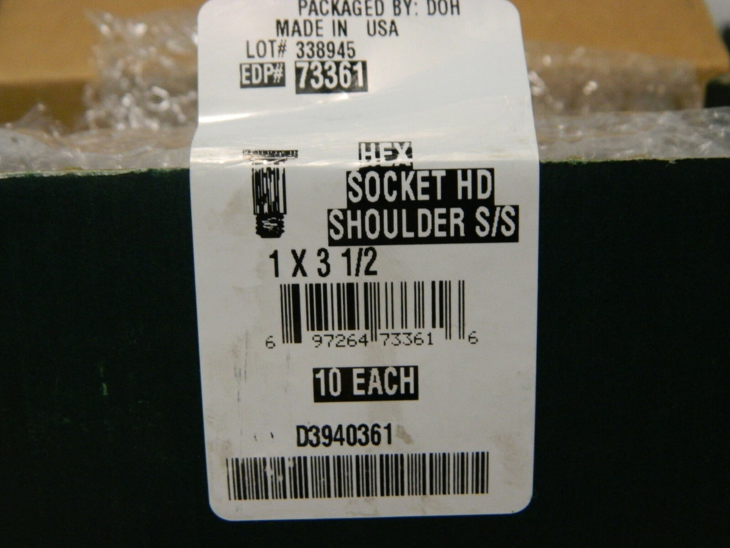 PRO Hex Socket Shoulder Screw 1" x 3-1/2" 3/4-10 UNC Qty 10 73361