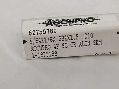 ACCUPRO Corner Radius End Mill: 0.0781 Dia, 0.234 LOC 4 Fl 14796316