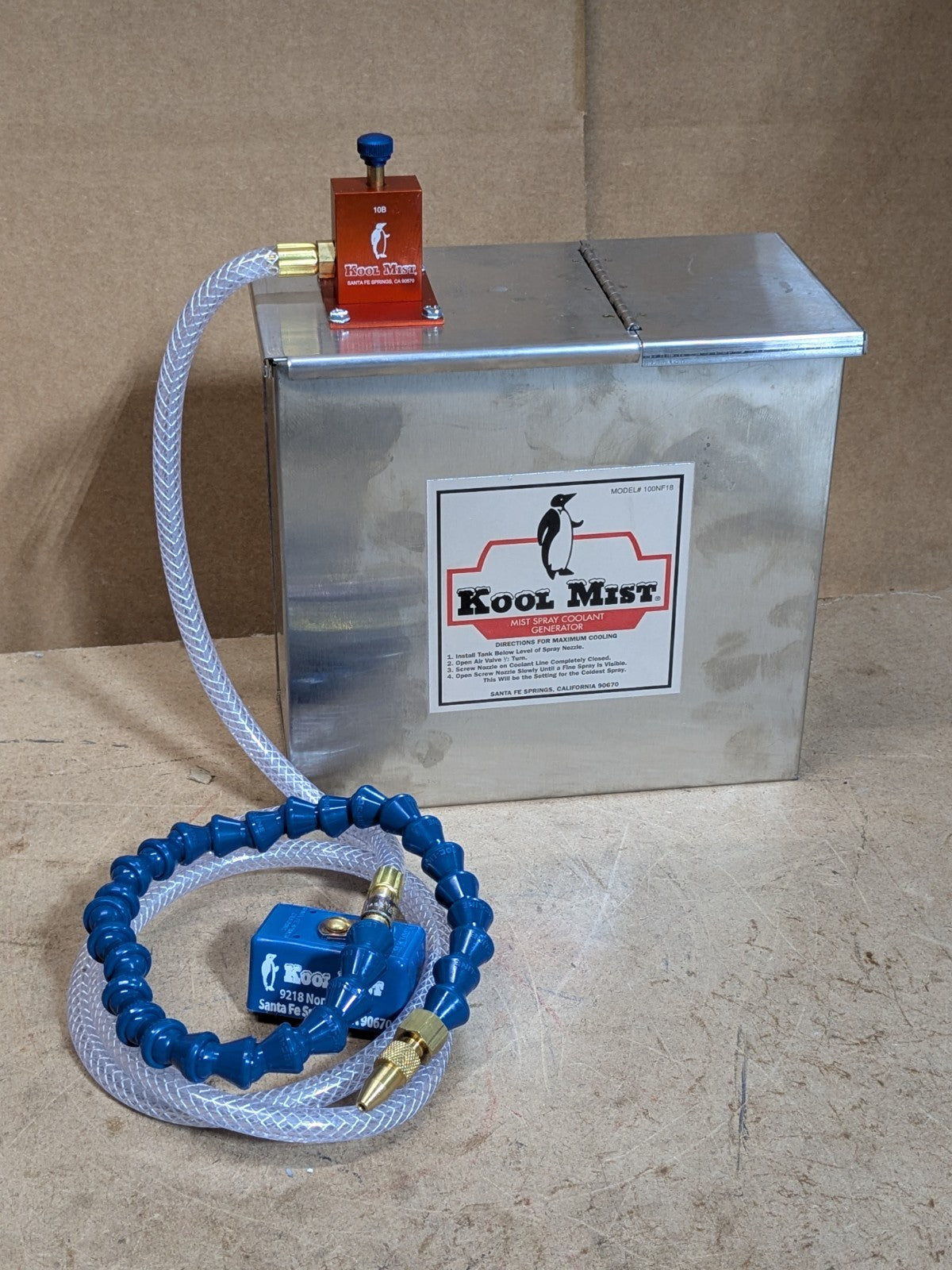 Kool Mist 1 Outlet Spray Mist Coolant System 1 Gal. Stainless Steel Tank USED