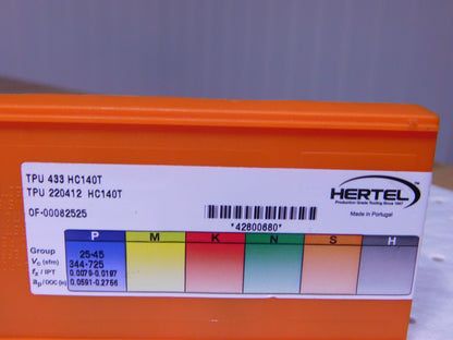 Hertel Carbide Turning Inserts TPU433-1 Grade-HC140T Qty-10 1002450