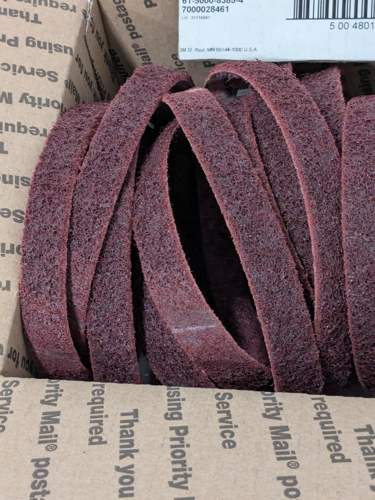 3M Abrasive Belt: 3/4" Wide, 18" OAL, Aluminum Oxide Box of 20 7000028461