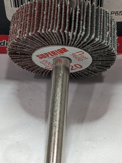 Superior Mounted Flap Wheel 1-1/2" Dia, 1/2" Face Width, 120 Grit Qty 10 A009972