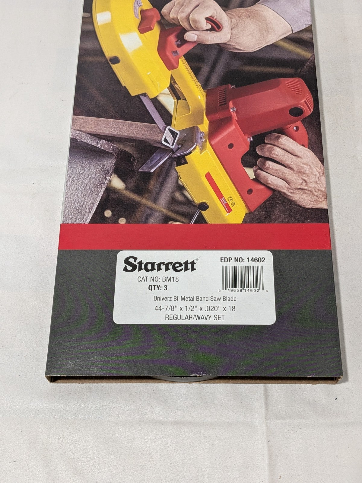 3PK Starrett Portable Bandsaw Blade: 3' 8-7/8" L, 1/2" W, 0.02" T, 18 TPI 14602