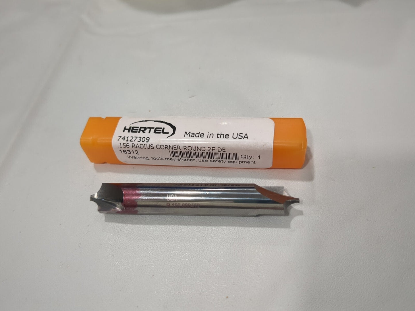 HERTEL Corner Rounding End Mill 0.15 mm Radius 3/8" Dia 2 Fl Carbide CFR16312E