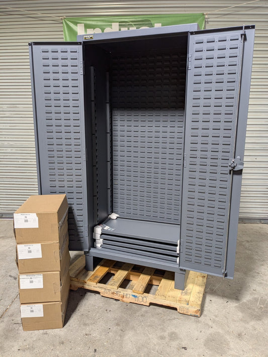 Durham Heavy Duty Storage Cabinet w/ Bins 4-Shelves 12 Ga. Welded Steel