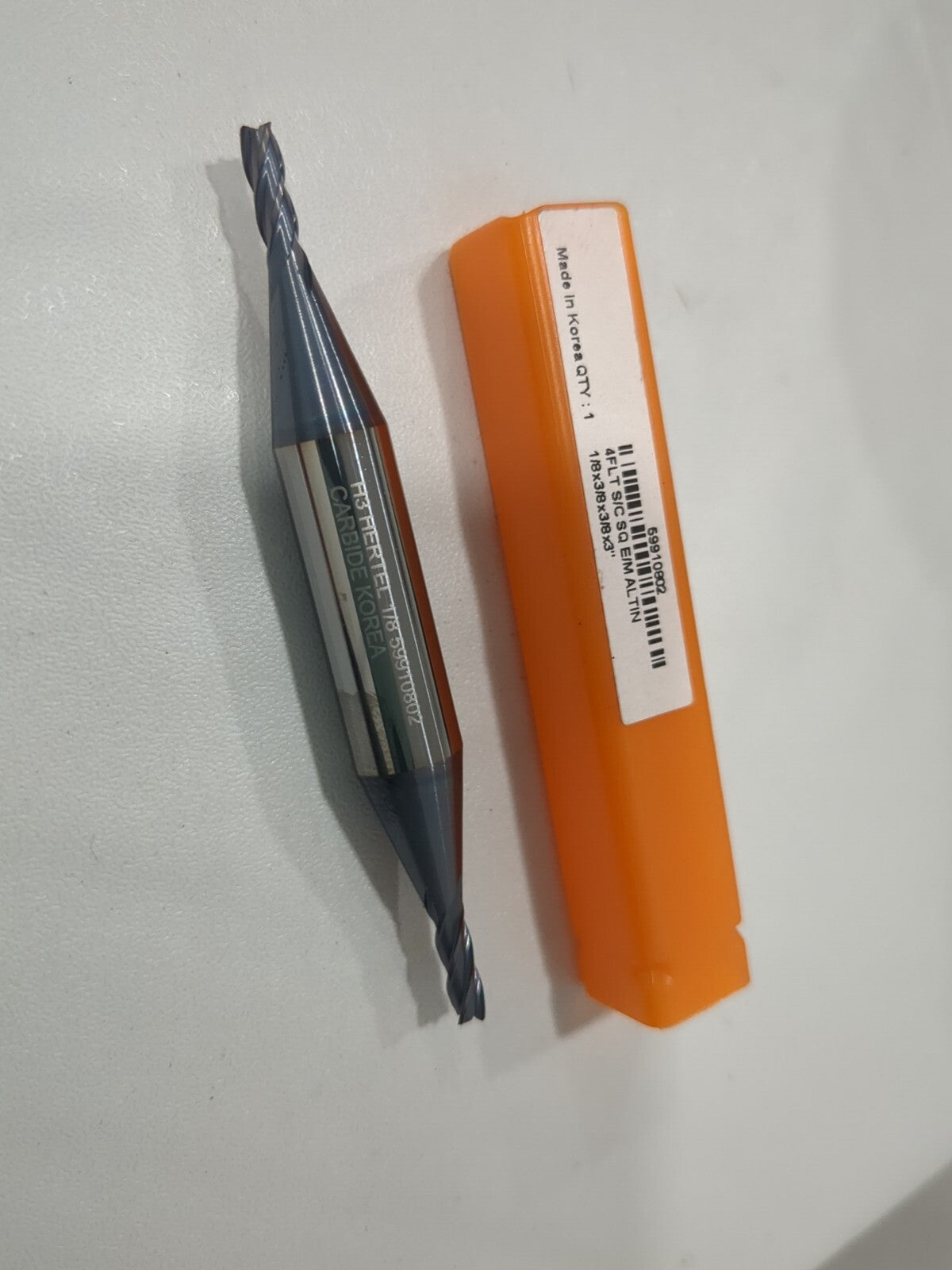 Hertel Square End Mill: 1/8 Dia, 3/8 LOC, 4 Flute, Solid Carbide 59910802
