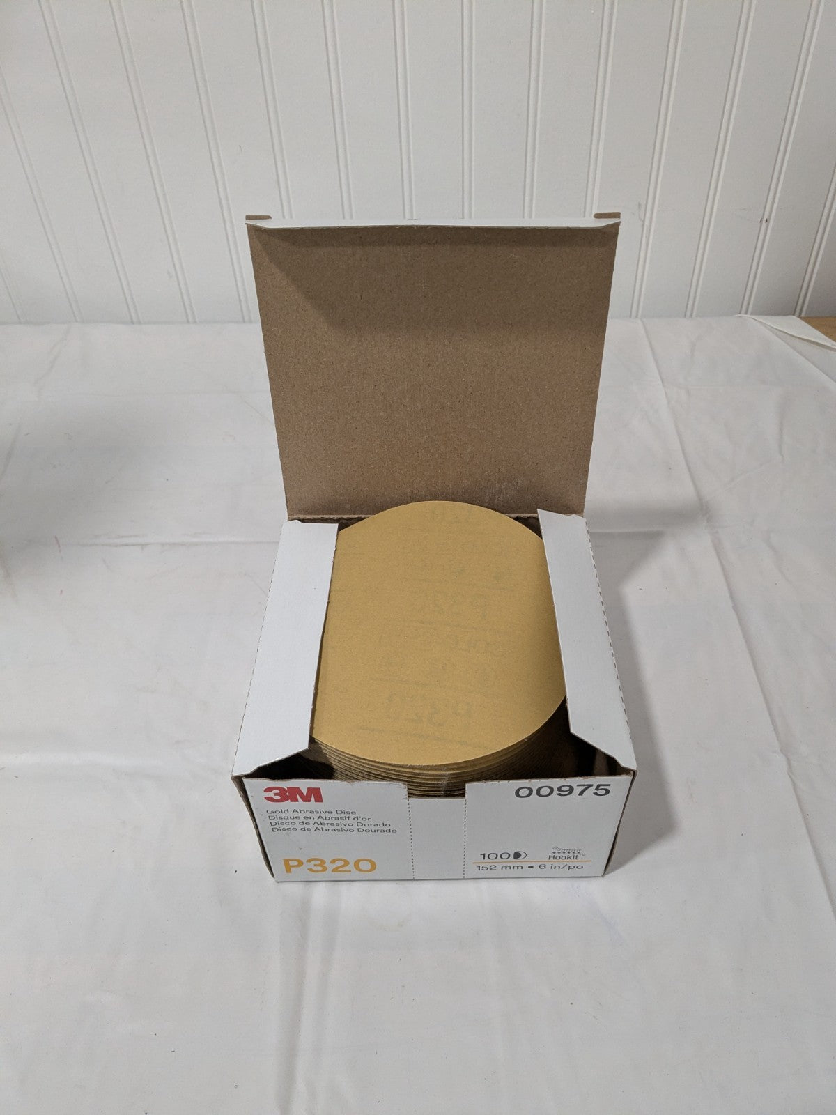 100ct 3M Gold Abrasive 6" Hookit Sanding Discs - Grit P320 00975