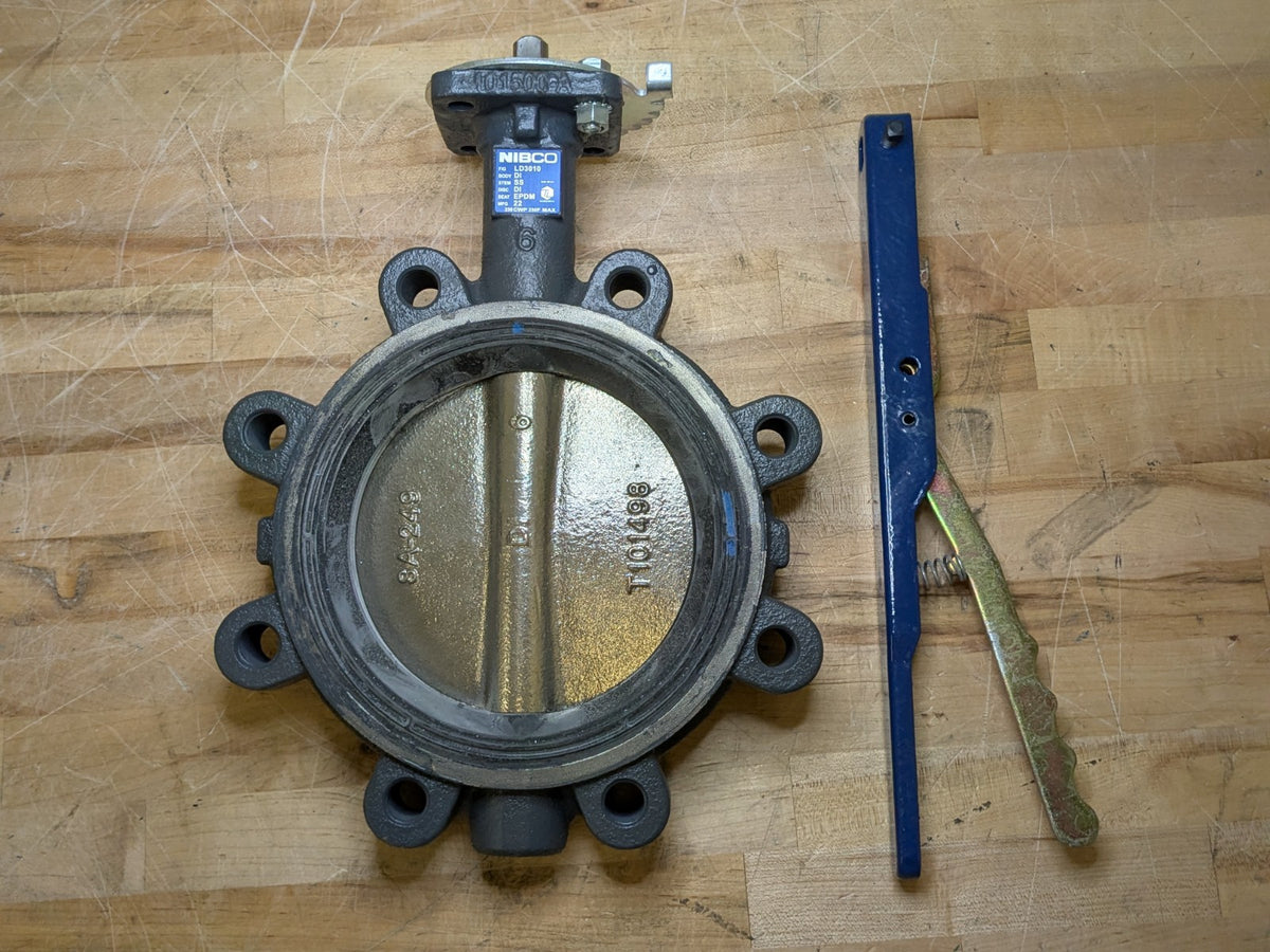 Nibco Ductile Iron Lug Type Butterfly Valve w/ Lever Lock Handle 6" Pipe NL
