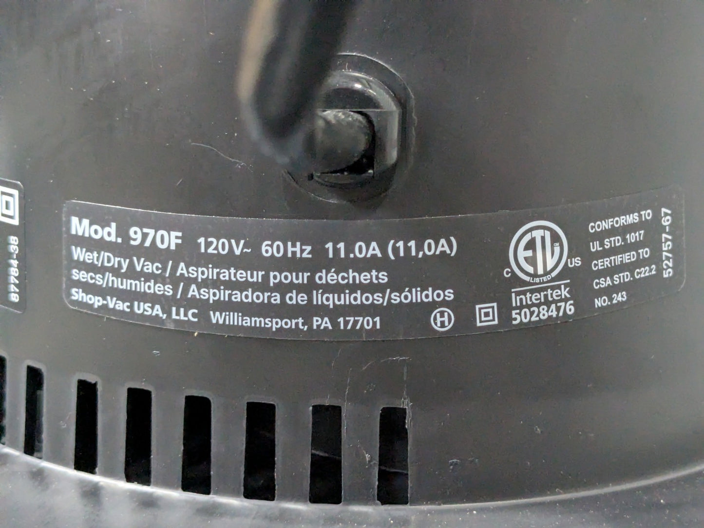 Shop Vac Electric 2-Stage Wet / Dry Vacuum Head for 55 Gal. Drums 3 HP 120v