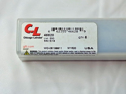 Chicago-Latrobe Cobalt Jobber Length Drill Bits QTY6 5/16"Dia 135 deg 46620