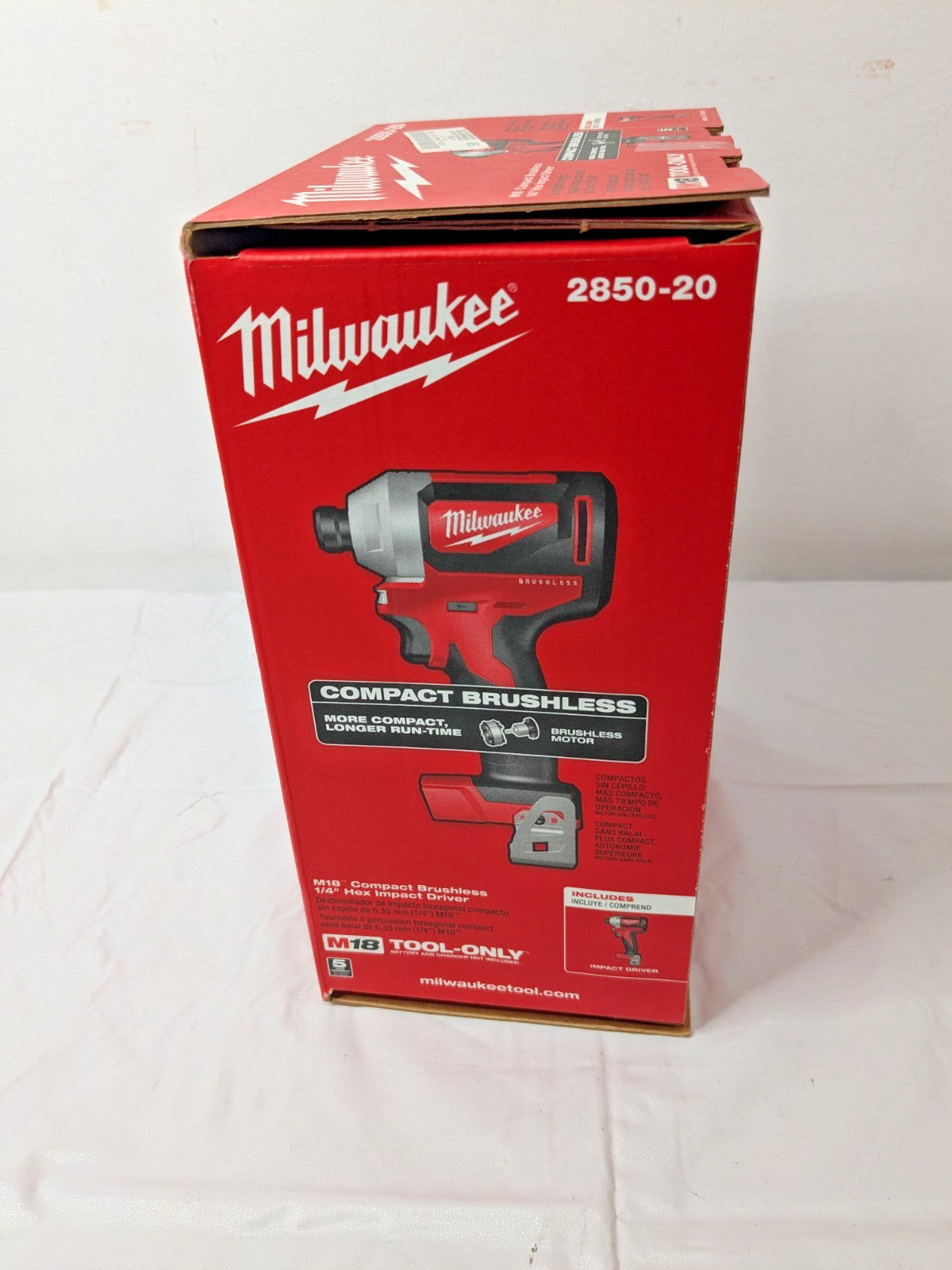 Milwaukee M18 Compact Brushless 1/4" Hex Impact Driver 2850-20 TOOL ONLY