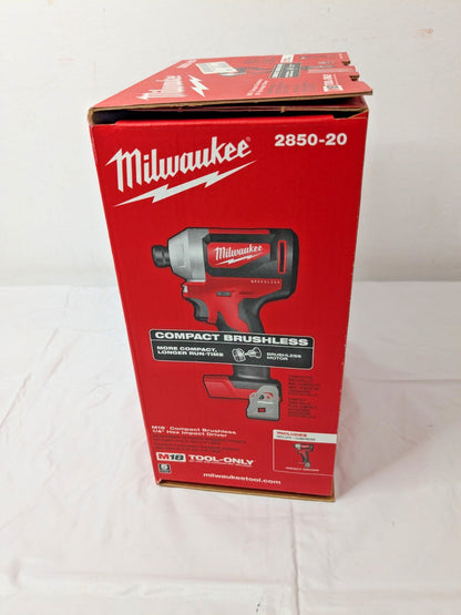 Milwaukee M18 Compact Brushless 1/4" Hex Impact Driver 2850-20 TOOL ONLY