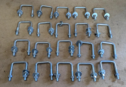 Gibraltar Square U-Bolts  3/8-16 x 1-1/2"L Thread  Zinc Plated Steel  *20 Pack*
