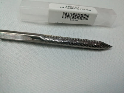 Abrasive Bur: STB-014T, 1/4" Cut Dia, Cylinder with Plunge Point TireSTB-014T