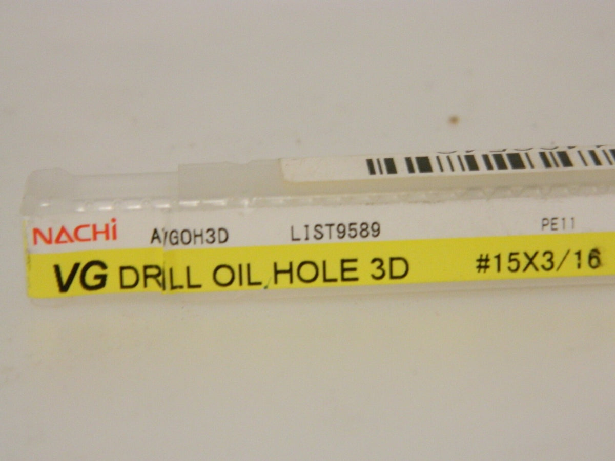 Nachi VG Oil Hole Drill 3D #15 x 3/16 1406546