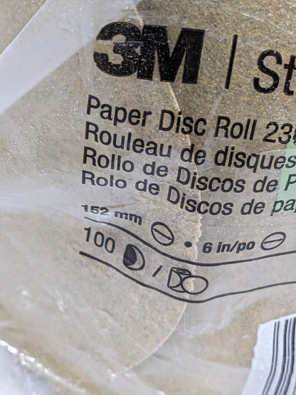 3M PSA Disc: 6″ Disc Dia, 80 Grit, Aluminum Oxide Approx. 100 00051141555607