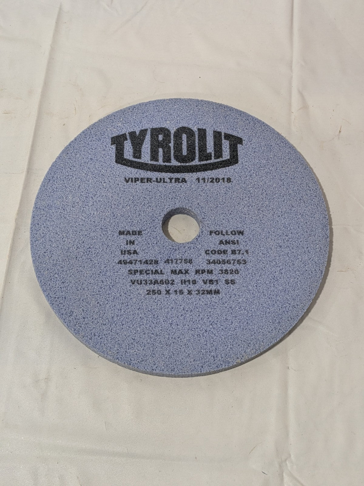 Tyrolit Ceramic Grinding Wheel 250mmX15mmX32mm, 60 Grit 34056753