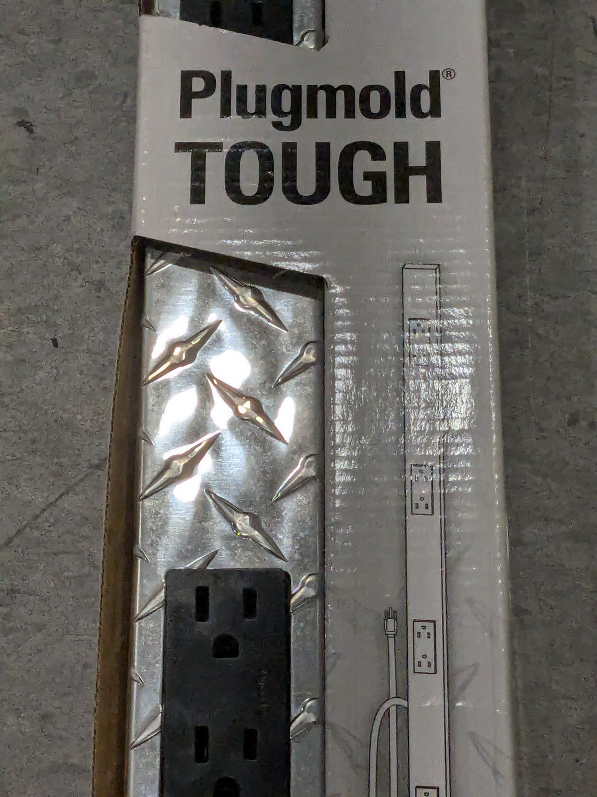 Wiremold Plugmold 4' Heavy Duty Steel 10 Outlet Powerstrip PM48TC