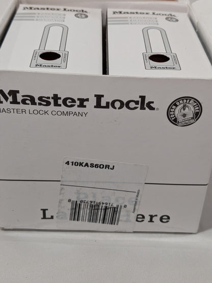 Master Lock Lockout Padlock: Keyed Alike, Thermoplastic Box of 6 410KAS6ORJ
