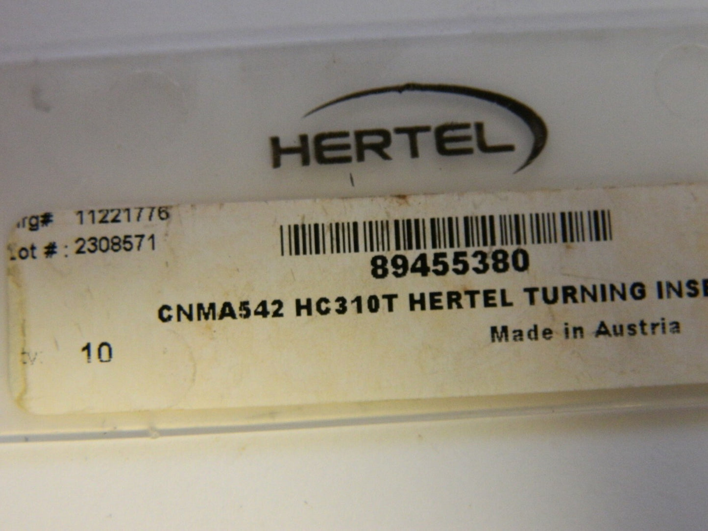 Hertel CNMA542 HC310T Carbide Turning Insert QTY 10. 89455380