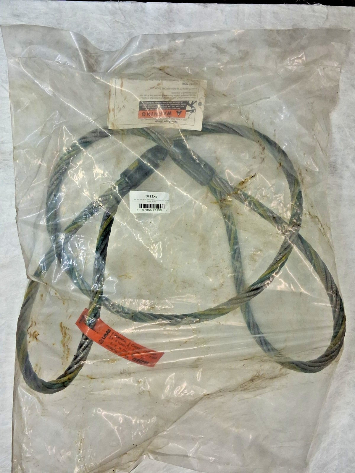 Lift-All Eye & Eye Wire Rope Sling 5/8" Dia 6ft Long 58IEEX6