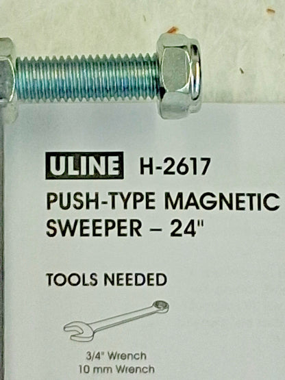 Sheilds Magnetics 24" Self-Cleaning Push Magnet Sweeper With Wheels SRS-24