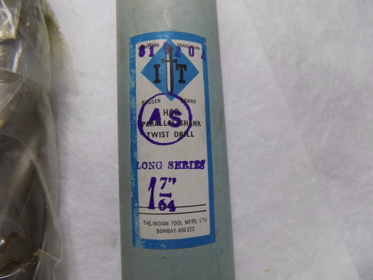 Indian Tools HSS Parallel Shank Twist Drill 1-7/64" 118º RH 2Fl 186204