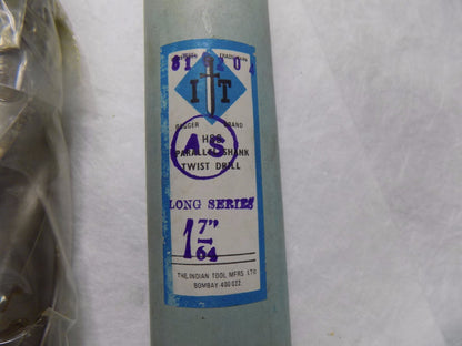 Indian Tools HSS Parallel Shank Twist Drill 1-7/64" 118º RH 2Fl 186204