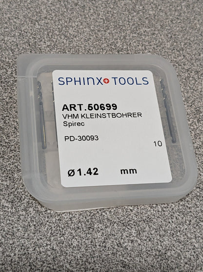 Sphinx Micro Drill Bit: 0.0142" Dia, 118 ° Point, Solid Carbide Qty 1040.50699.0