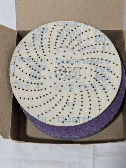 (50) 3M Hook & Loop Disc: 6" Dia, 80G, Coated, Precision Shaped Ceramic 86852