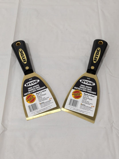 Hyde Stiff Brass Chisel Scraper 3" Blade Width Qty 2 02420