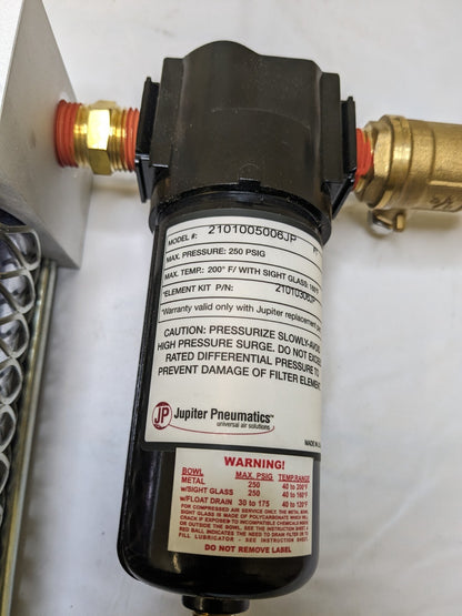 Jupiter Pneumatics 3 Pc. FRL Filter Regulator Lubricator 40 CFM 1/2" NPT 12