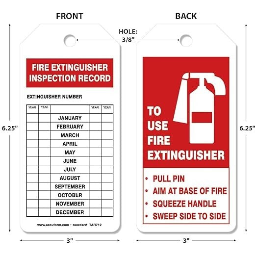 AccuformNMC Fire Extinguisher PF-Cardstock Tags 6.25"L X 3"W Roll of 100 TAR712