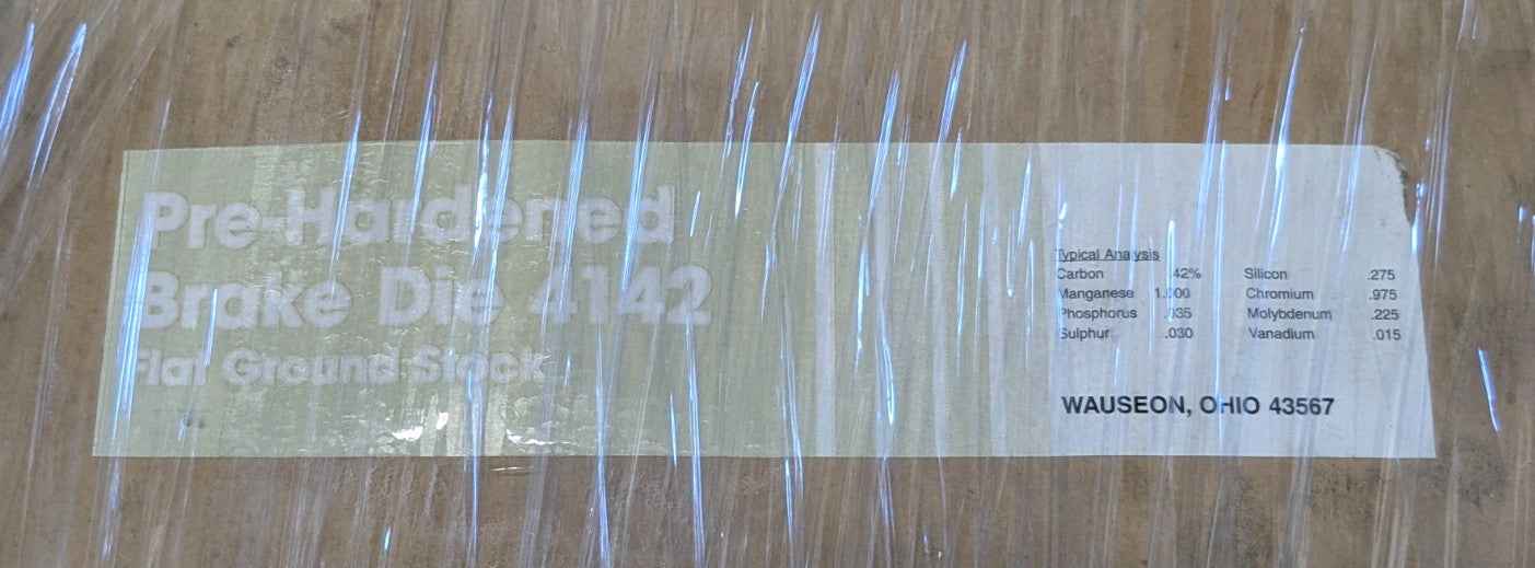 4142 Alloy Steel Flat Stock  36 Inch x 12 Inch x 1/4 Inch   Pre-Hardened