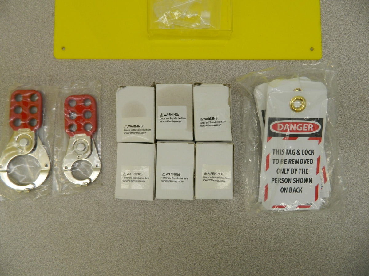 NMC Equipped Plexiglass Tag and Padlock / Hasp Station 10 Piece LOB1Y