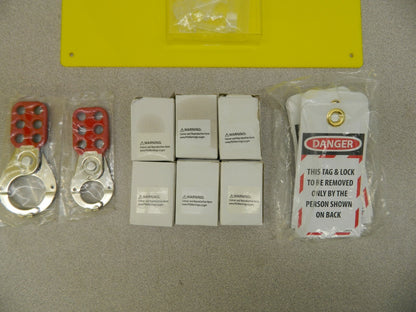 NMC Equipped Plexiglass Tag and Padlock / Hasp Station 10 Piece LOB1Y