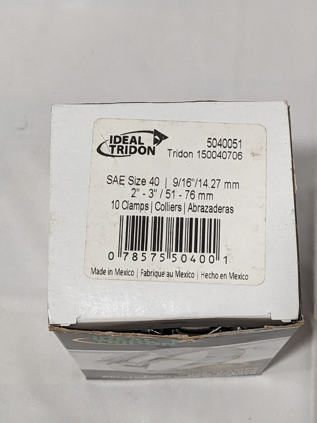 Ideal Worm Gear Clamp: SAE 40, 1 to 3" Dia, Stainless Steel Band Qty 10 5040051