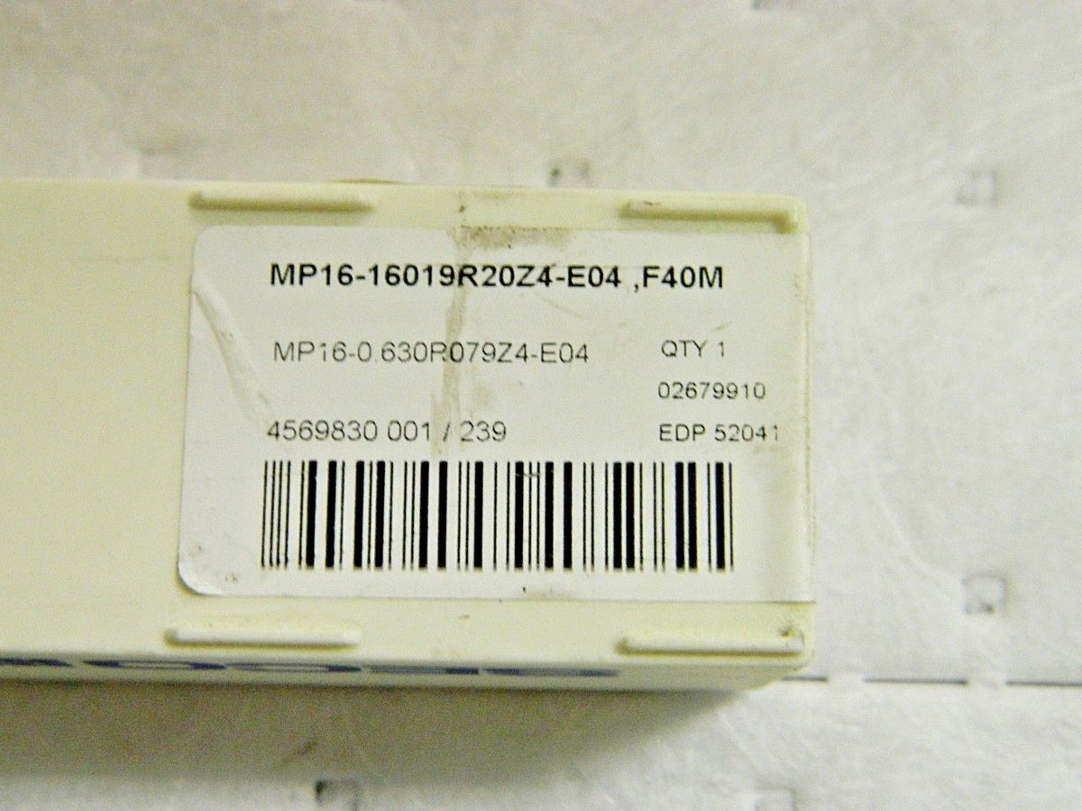 Seco Carbide Milling Tip Insert 16mm Cut Diam MP16 E04 Grade F40M Qty 1 52041