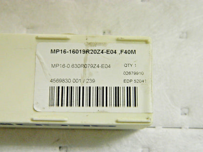 Seco Carbide Milling Tip Insert 16mm Cut Diam MP16 E04 Grade F40M Qty 1 52041
