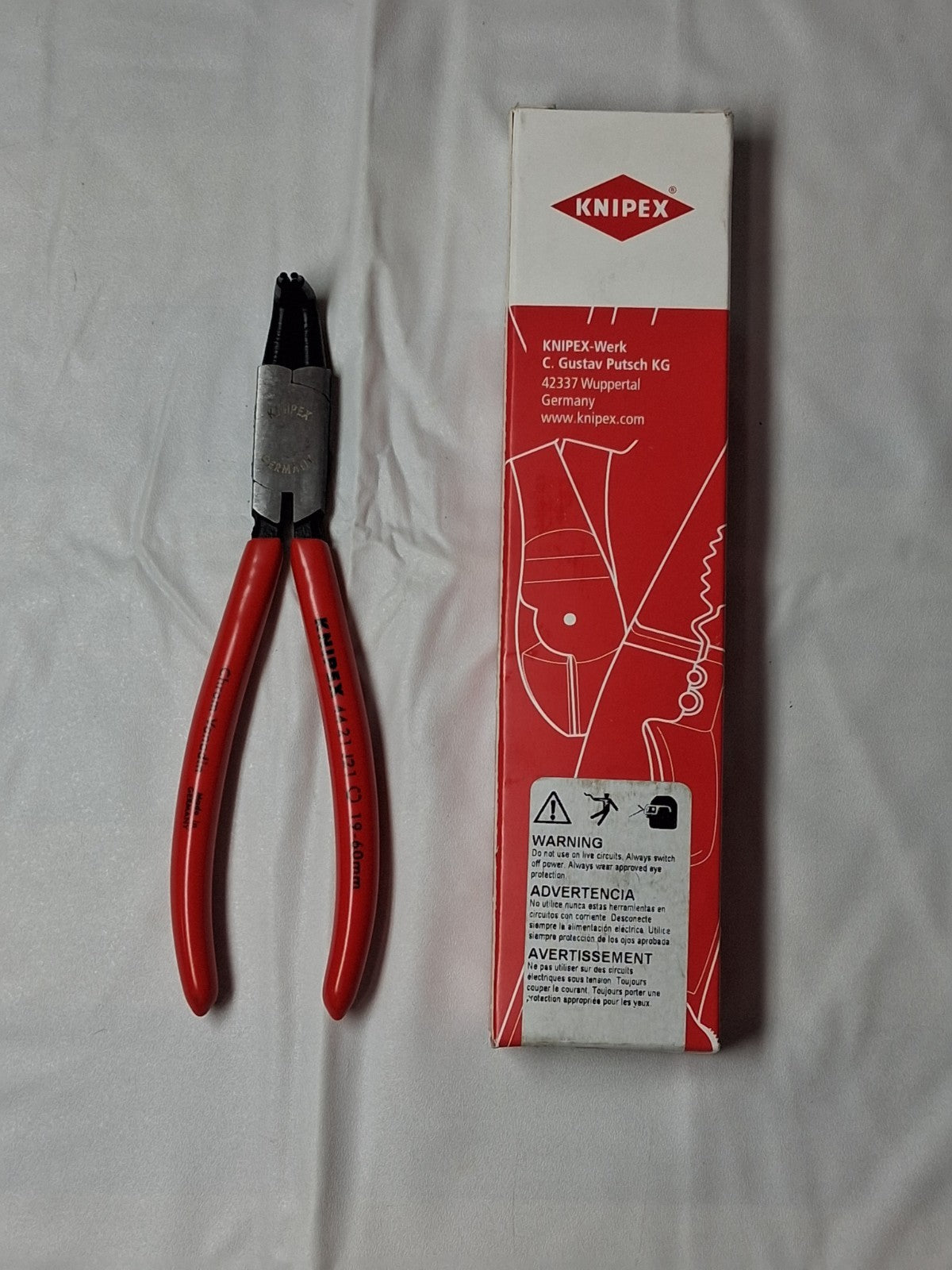 Knipex Internal Retaining Ring Pliers 6-3/4" OAL Bent Nose 4421J21