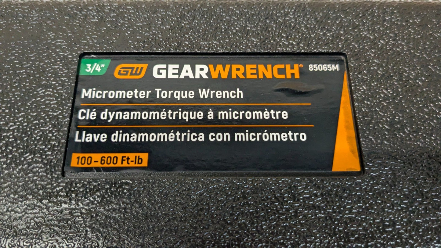 GEARWRENCH  3/4" Drive Racheting Torque Wrench  100-600 ft/lbs.  85065M